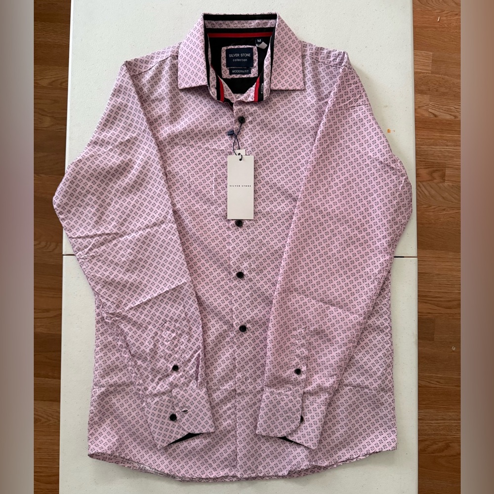 Silver Stone Men's Pink Patterned Shirt